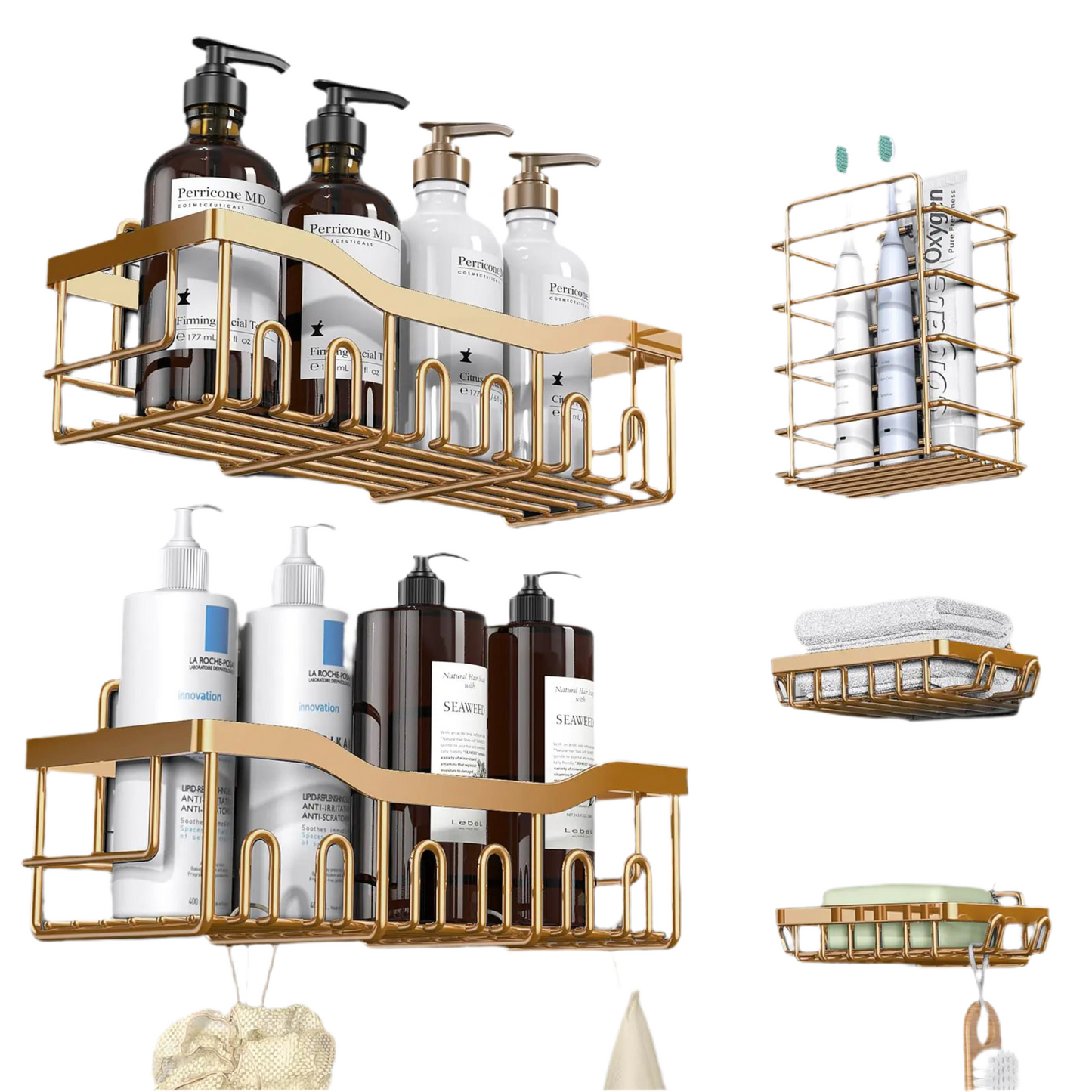 Shower Caddy 5 Pack Stainless Steel Bathroom Organizer