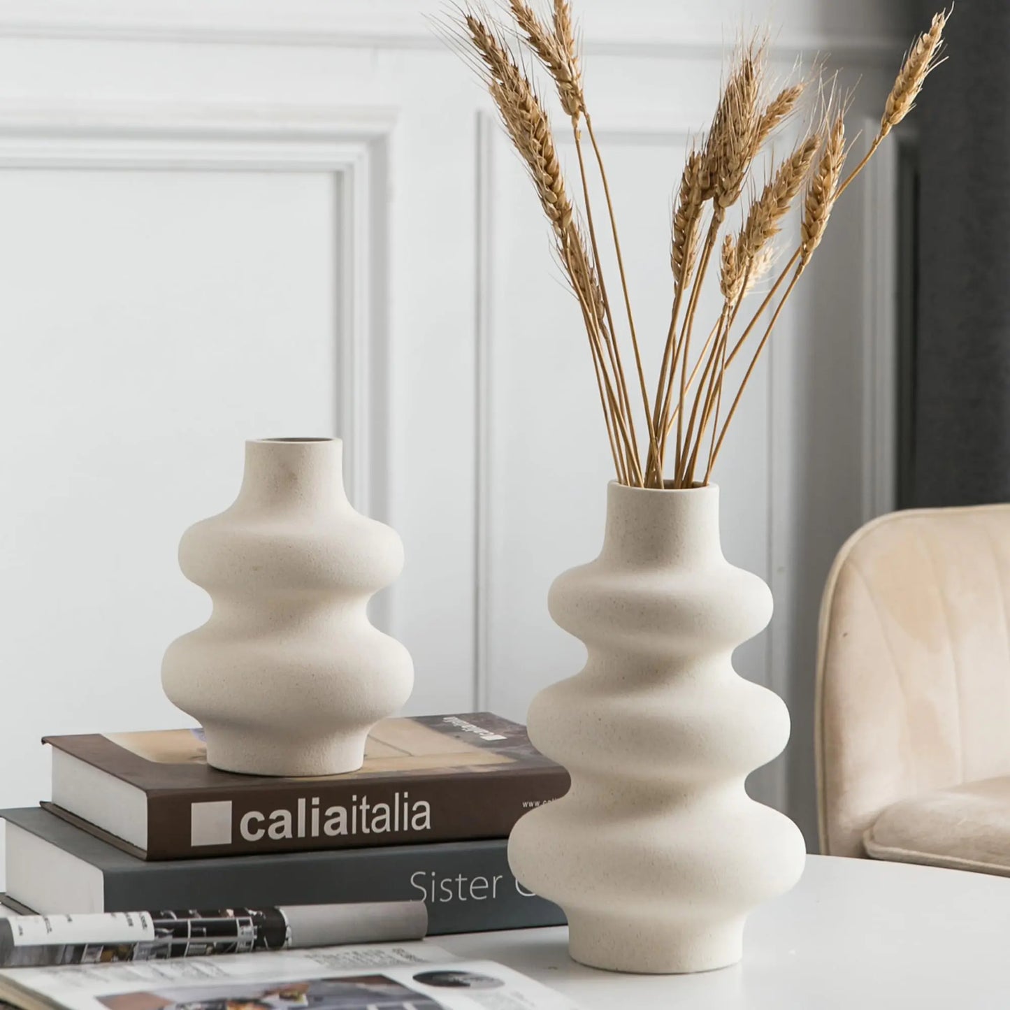 Cream Color Ceramic Vase